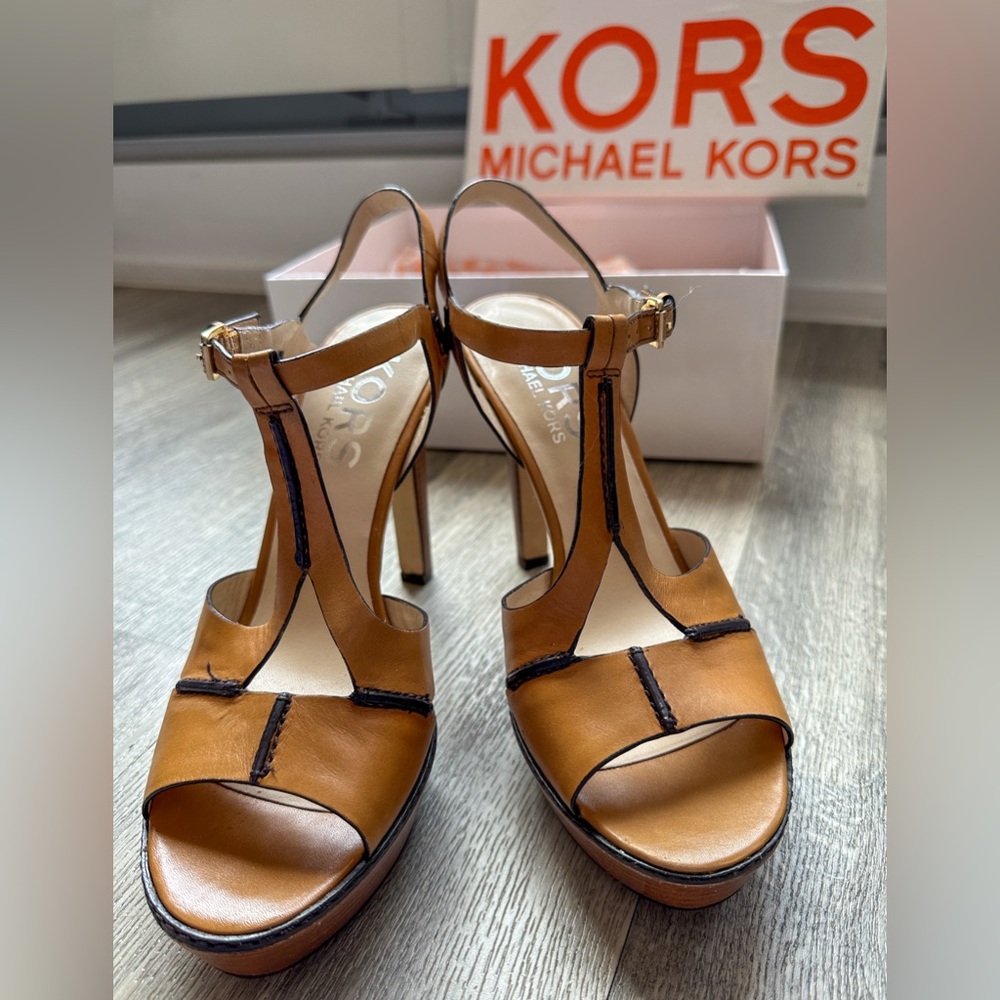 Michael Kors Tan Brookton High Heel Sandals